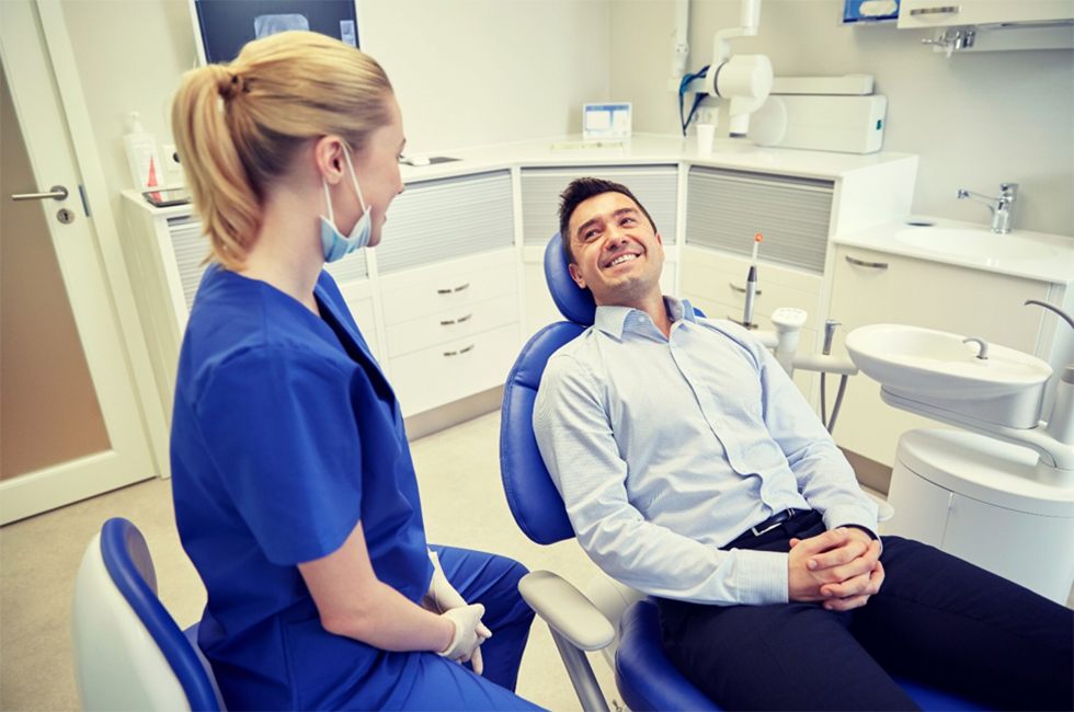 man in dental chair