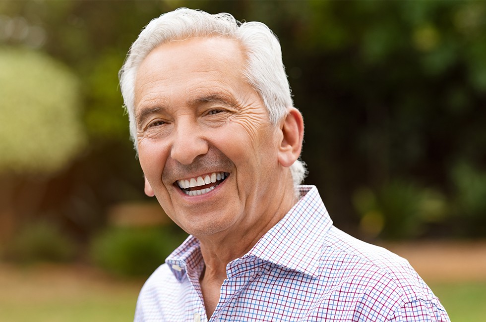 Older man with healthy teeth and gums