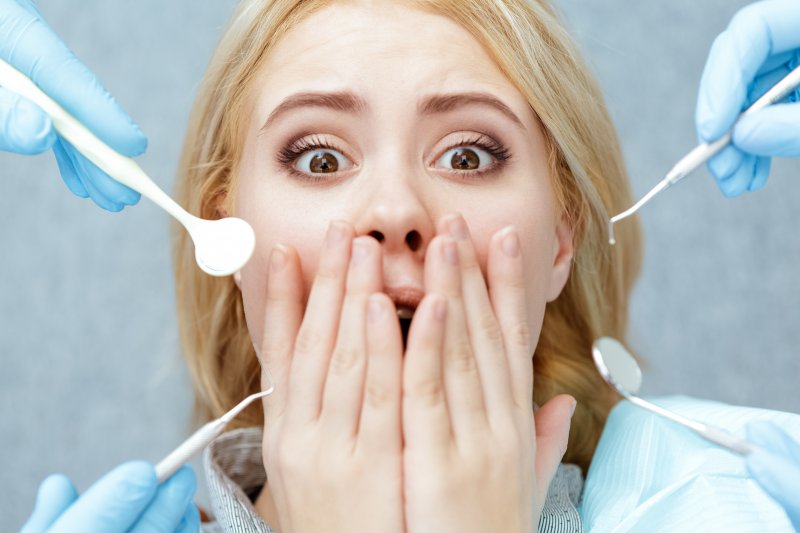 Woman with dental anxiety