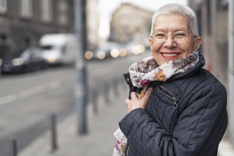 older woman smiling