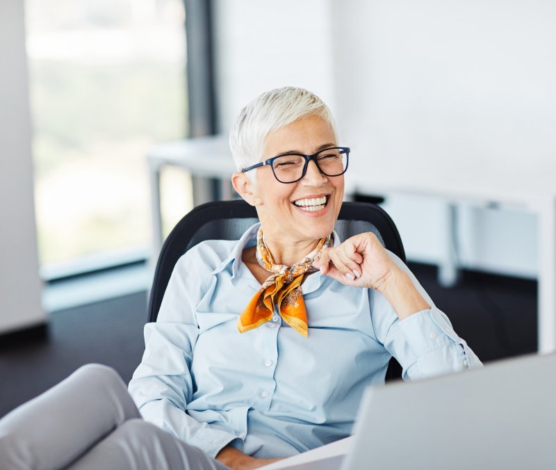 woman smiling with healthy gums in Midland