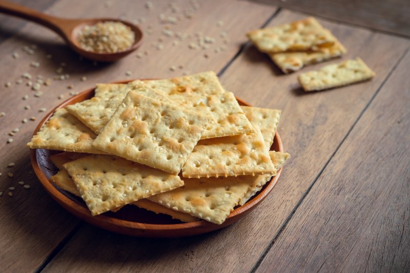 a bowl of saltine crackers in Midland